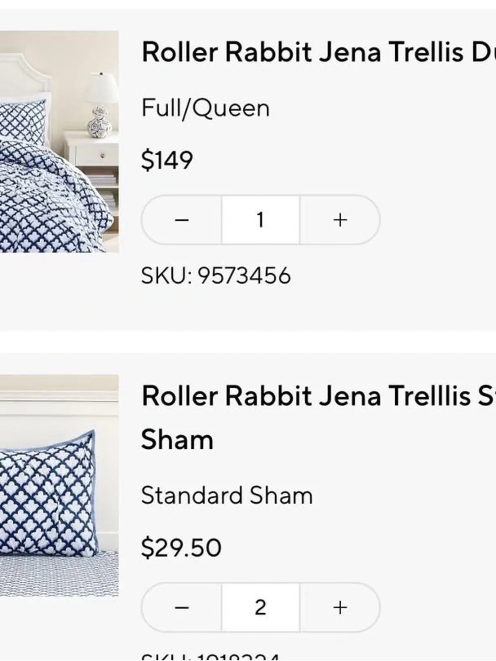 Pottery Barn x Roller Rabbit - queen/full duvet cover and 2 standard shams